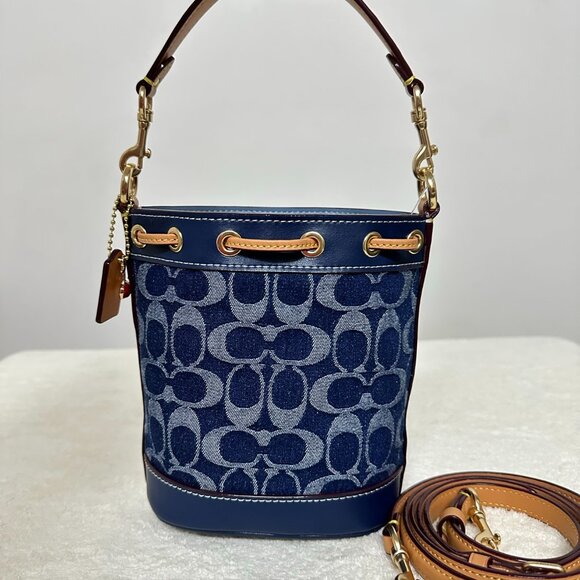 COACH mini denim bucket bag - Picture 2 of 8